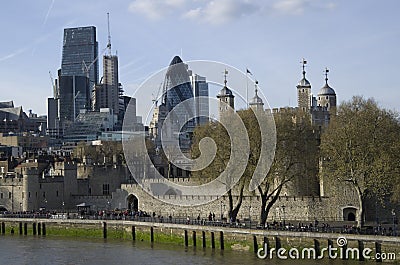 London tower and city of London Editorial Stock Photo