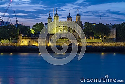 London Tower view at night Editorial Stock Photo