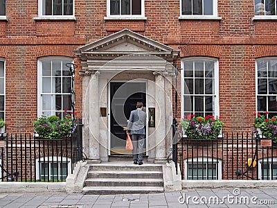 London, townhouse in St. James district Editorial Stock Photo