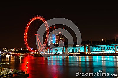 London at twilight. London eye Editorial Stock Photo