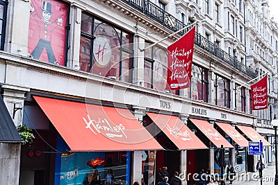 LONDON, UK - APRIL 10, 2016: the famous Hamley`s toy store. Editorial Stock Photo