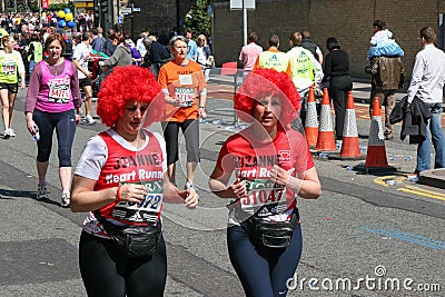Runners at the London Marathon in London on April 17, 2005. Unidentified people Editorial Stock Photo