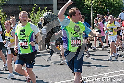 Runners at the London Marathon in London on April 17, 2005. Unidentified people Editorial Stock Photo