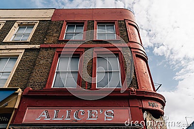 Antiques and vintage Stores in Portobello Road in Notting Hill in London Editorial Stock Photo