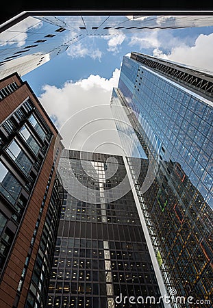 London, UK: Buildings in the City of London Editorial Stock Photo