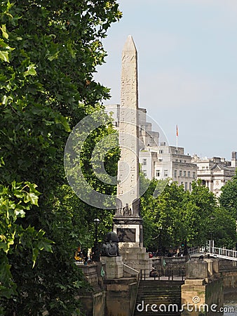 Cleopatra Needle Egyptian obelisk in London Editorial Stock Photo
