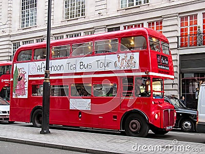 LONDON, UK - December 21, 2015 Heritage Routemaster Bus operated in London from 1956 to 2005, at day on December 21, 2051 in Editorial Stock Photo