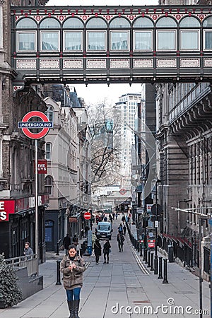 Charing Cross. Empty streets City of London during national lockdown. London, UK Editorial Stock Photo