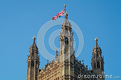 LONDON/UK - FEBRUARY 13 : View of the Sunlit Houses of Parliament in London on February 13, 2017 Editorial Stock Photo