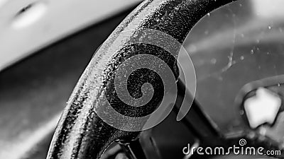 An abstract part of car steering wheel Stock Photo