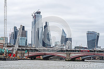 London, UK, July 28, 2019. Bridge,crossing the River Thames in London. Editorial Stock Photo