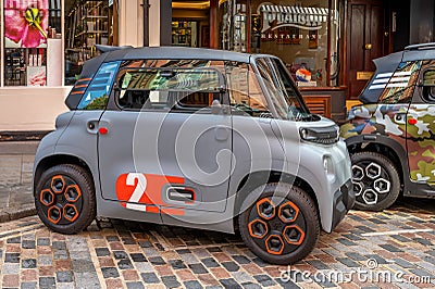 Tiny electric powered rental cars, London Editorial Stock Photo