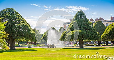 English garden and park Tudors time, Hampton court locates in West London Editorial Stock Photo