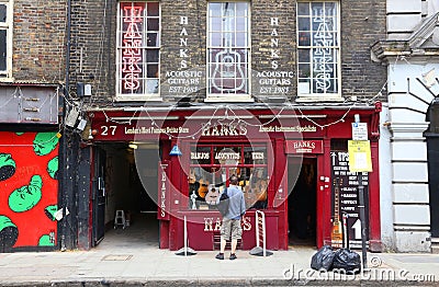 London guitar store Editorial Stock Photo