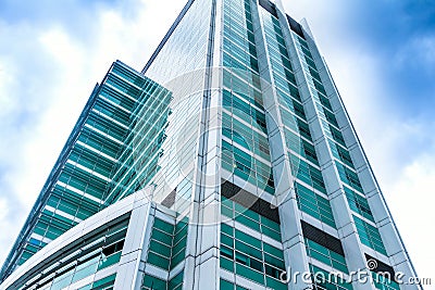 Modern building on Old street. View of City of London Editorial Stock Photo