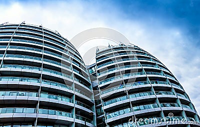 The bulbous architecture of the Bezier Apartments Editorial Stock Photo