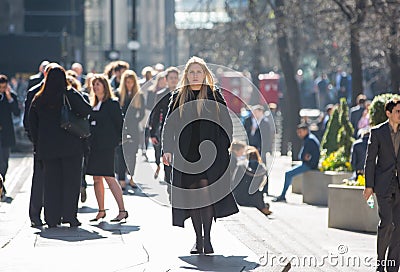 City of London, Walking business people on the street. UK Editorial Stock Photo