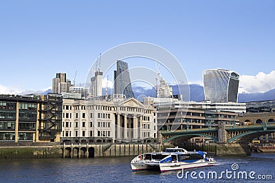 London cityscape across the River Thames with a view of the Leadenhall Building and 20 Fenchurch Street Editorial Stock Photo