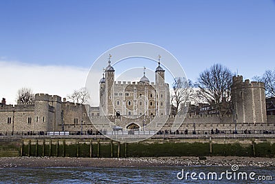 London cityscape across the River Thames with a view of the Tower of London, London, England, UK, May Editorial Stock Photo