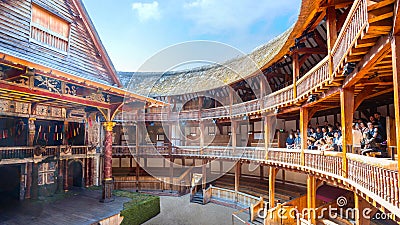 Shakespeare`s Globe Theatre in London, UK Editorial Stock Photo