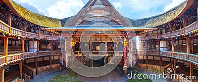 Shakespeare`s Globe Theatre in London, UK Editorial Stock Photo