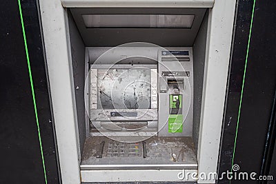 Dirty ATM machine Editorial Stock Photo