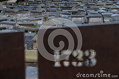 London UK. Novo Cemetery at Queen Mary campus, University of London. Historic Sephardi Jewish burial ground in Mile End dating to Editorial Stock Photo