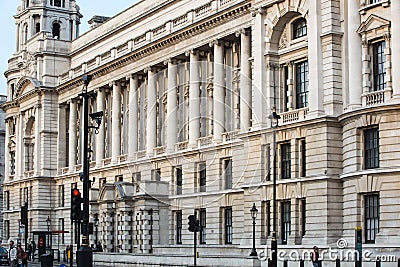 Government building, treasury, at the Horse parade square. London, UK Editorial Stock Photo