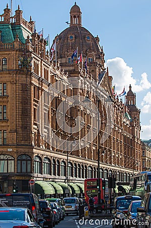 Harrods department store in Knightsbridge. London, UK Editorial Stock Photo