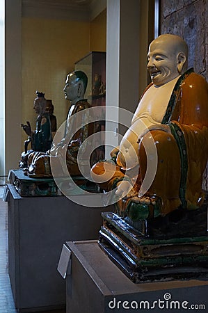 London, UK: statues in the Chinese collection of the British Museum Editorial Stock Photo