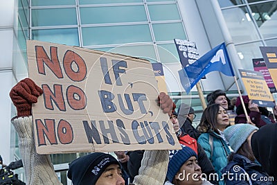 Nurses on strike at University College Hospital - London, UK. Editorial Stock Photo