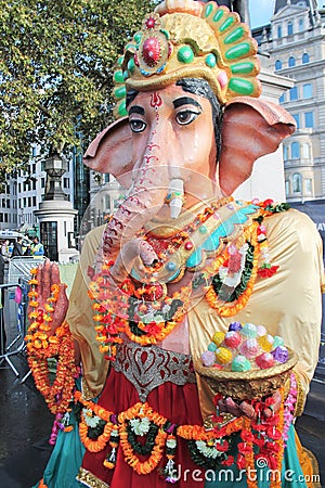 London, UK. 16th October, 2016. The Mayor of London Festival Of Diwali scenes at Trafalgar Square Editorial Stock Photo