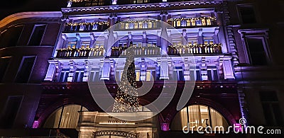 London uk unitedkingdom restaurant travel solotravel christmas winter harrods Editorial Stock Photo