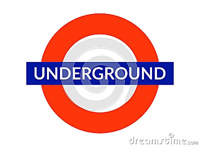 London Underground classic sign circle logo isolated Vector Illustration