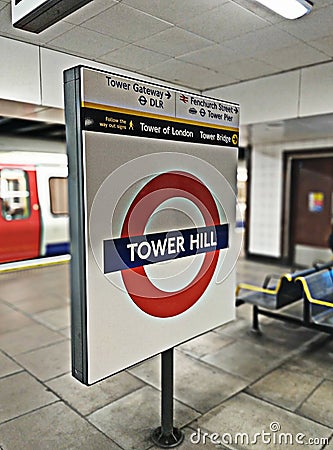 London Underground, Tower Hill station Editorial Stock Photo