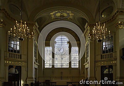 LONDON, UNITED KINGDOM - Feb 19, 2013: The altar in St Martin in the Fields church Editorial Stock Photo