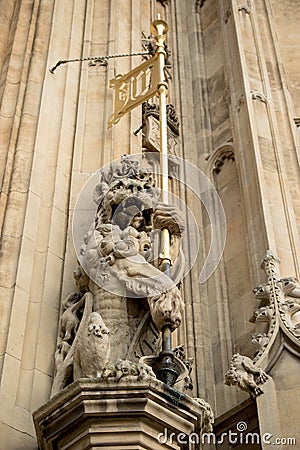 Statue of a lion, London, United Kingdom Editorial Stock Photo