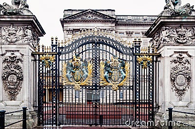 London, United Kingdom: Main gate of Buckingham Palace Stock Photo