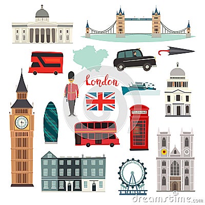 London vector illustration set Vector Illustration