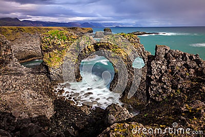 Londrangar Basalt Cliffs Stock Photo