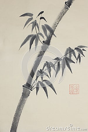 Lone bamboo tree Stock Photo