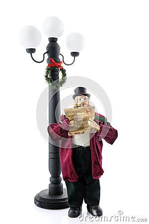 A Lone Caroler Stock Photo