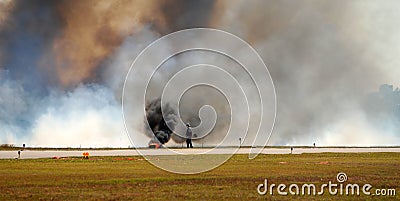 Lone firefighter Stock Photo