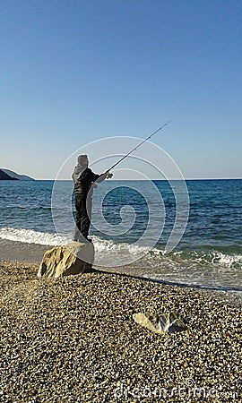 Lone fisherman Editorial Stock Photo