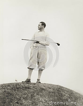 Lone golfer Stock Photo