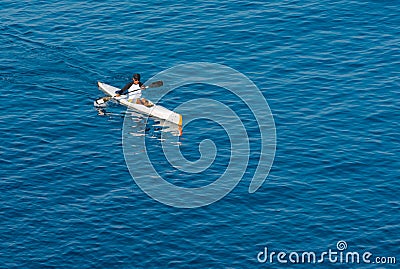 Lone Kayaker on the Pacific Editorial Stock Photo