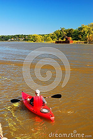 Lone Kayaker Editorial Stock Photo