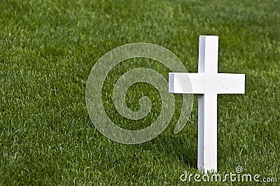 Lone Marble Cross Stock Photo