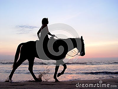 Lone rider Stock Photo