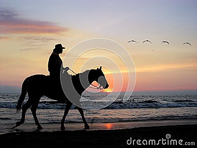 Lone rider Stock Photo